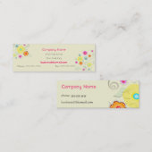 渦巻及び花のビジネス/プロフィールカード スキニー名刺 (正面/裏面)