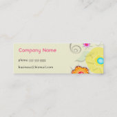 渦巻及び花のビジネス/プロフィールカード スキニー名刺 (裏面)