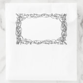 渦巻形のつる植物ステッカー蔵書票 長方形シール (バッグ)