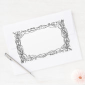 渦巻形のつる植物ステッカー蔵書票 長方形シール (封筒)