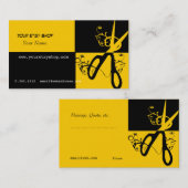 渦巻形のではっきりしたで黄色く黒い技術芸術家の美容師 名刺 (正面/裏面)