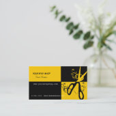 渦巻形のではっきりしたで黄色く黒い技術芸術家の美容師 名刺 (スタンド正面)