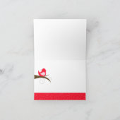 渦巻形ので赤い鳥のメッセージカードは折られるノート感謝していしています サンキューカード (内部)