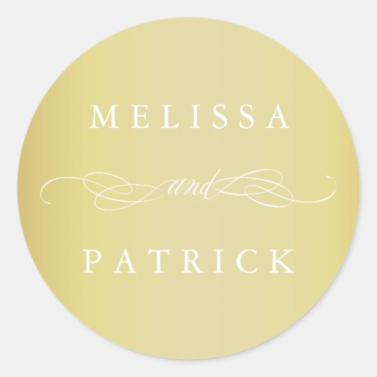 渦巻形のと脚本結婚の金フェイク箔 ラウンドシール (正面)