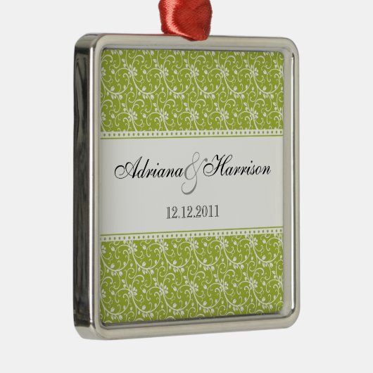 渦巻形のなつる植物のダマスク織の結婚式のオーナメント メタルオーナメント (右)