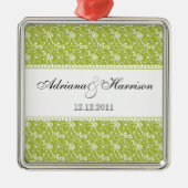 渦巻形のなつる植物のダマスク織の結婚式のオーナメント メタルオーナメント (正面)