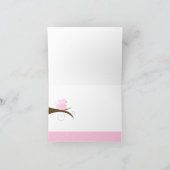 渦巻形のなピンクの鳥のメッセージカードは折られるノート感謝していしています サンキューカード (内部)