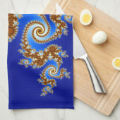 渦巻形のなフラクタル茶色がかった鋼色 キッチンタオル (四つ折り)