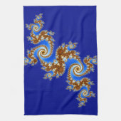 渦巻形のなフラクタル茶色がかった鋼色 キッチンタオル (縦)