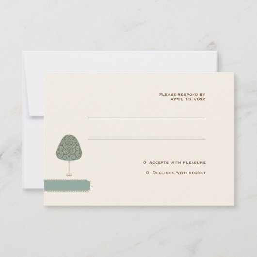 渦巻形のな木の応答カード 出欠カード (正面)