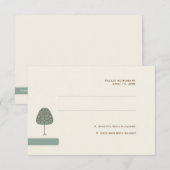 渦巻形のな木の応答カード 出欠カード (正面/裏面)