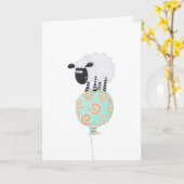 渦巻形のな気球の柔らかいヒツジ カード (黄色い花)