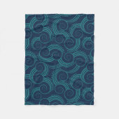 渦巻形のな海洋波 フリースブランケット (正面)