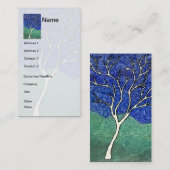 渦巻形のな空が付いている細く白い木 名刺 (正面/裏面)