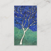 渦巻形のな空が付いている細く白い木 名刺 (裏面)