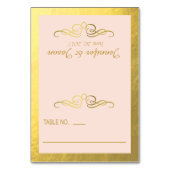 渦巻形のな華麗さの座席表|の金ゴールドの赤面のピンク テーブルナンバー (正面)