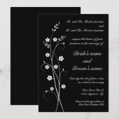 渦巻形のな開花の結婚式招待状 招待状 (正面/裏面)