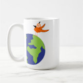 渦巻形のな鳥は地球に優しい地球のための世界を救います コーヒーマグカップ (左)