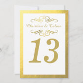 渦巻形のアウトライン5x7のテーブルカード付きホワイトで華やかに 招待状 (正面)