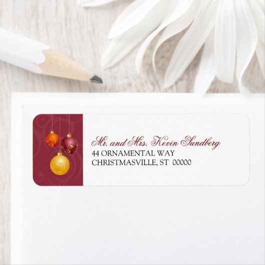 渦巻形のクリスマスオーナメント差出人住所ラベル ラベル (インサイチュ)
