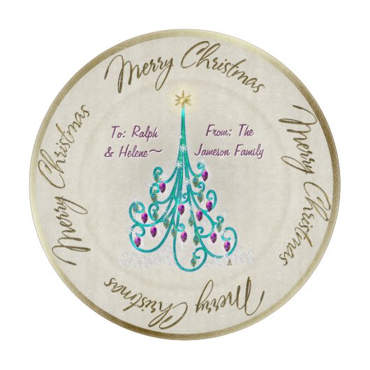 渦巻形のクリスマスツリーシャルキュテリーボード カッティングボード (正面)