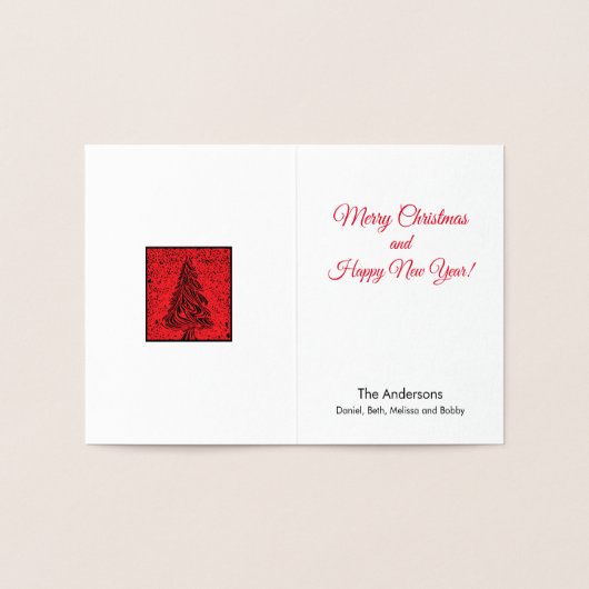 渦巻形のクリスマスツリー箔カード 箔カード (内部)