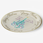 渦巻形のクリスマスツリー ペーパープレート (アングル)