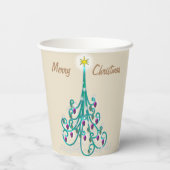 渦巻形のクリスマスツリー 紙コップ (裏面)