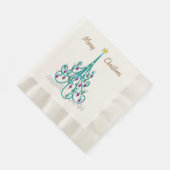 渦巻形のクリスマスツリー 縁ありランチョンナプキン (角)