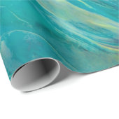 渦巻形のクールティール（緑がかった色）絵を描パターン ラッピングペーパー (ロールコーナー)