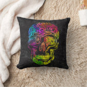 渦巻形のスカル（色） クッション (ブランケット)