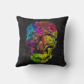 渦巻形のスカル（色） クッション (裏面)