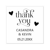 渦巻形のタイポグラフィサンキューハート結婚ズ セルフインキングスタンプ (デザイン)