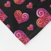 渦巻形のハート フリースブランケット (角)