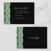 渦巻形のフローラシペイズリー模様のーブルーとライム 名刺 (正面/裏面)