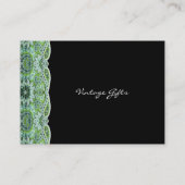 渦巻形のフローラシペイズリー模様のーブルーとライム 名刺 (裏面)