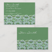 渦巻形のフローラペイズリー模様のセージグリーン 名刺 (正面/裏面)