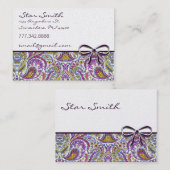 渦巻形のフローラペイズリー 名刺 (正面/裏面)