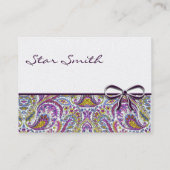 渦巻形のフローラペイズリー 名刺 (裏面)