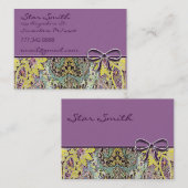 渦巻形のフローラヴィンテージペイズリー 名刺 (正面/裏面)