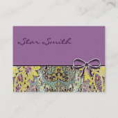 渦巻形のフローラヴィンテージペイズリー 名刺 (裏面)