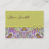 渦巻形のペイズリー模様の 名刺 (裏面)