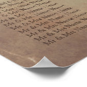 渦巻形のヴィンテージ |の結婚座席表16表 ポスター (角)