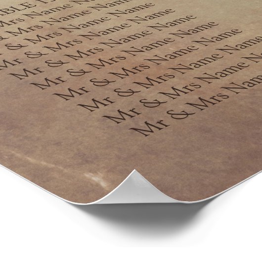 渦巻形のヴィンテージ |の結婚座席表16表 ポスター (角)