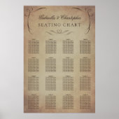 渦巻形のヴィンテージ |の結婚座席表16表 ポスター (正面)