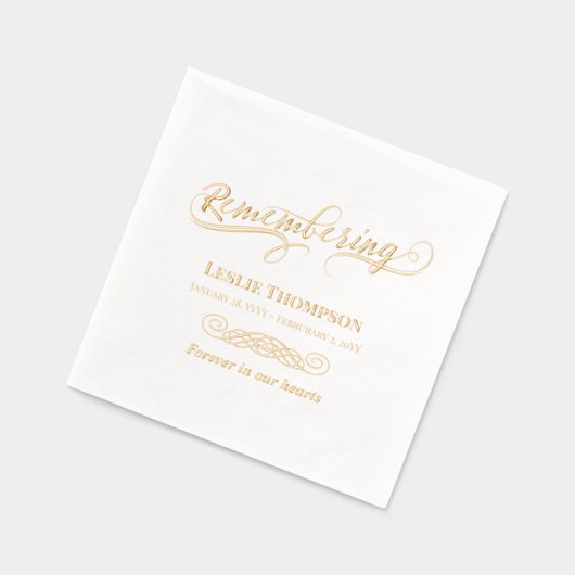 渦巻形の命日の記憶 箔ナプキン (左)