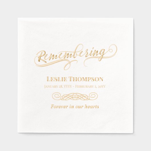 渦巻形の命日の記憶 箔ナプキン (正面)