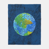 渦巻形の土 フリースブランケット (正面)