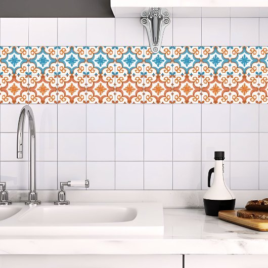 渦巻形の手絵を描オレン地中海のスタイル タイル