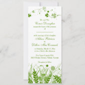 渦巻形の牧草地のアイリッシュ結婚シャムロック 招待状 (裏面)